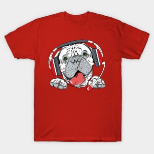 dog with headphone T-Shirt